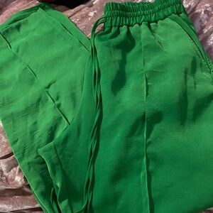 Zara Green Women's Silk Pants